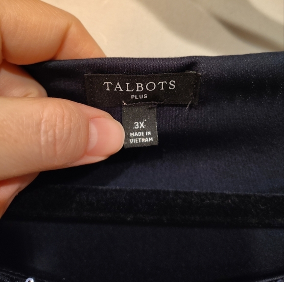 Talbots Plus Women's Navy Blue All Over Sequin Top Sz 3X Evening Event Party - Picture 2 of 7